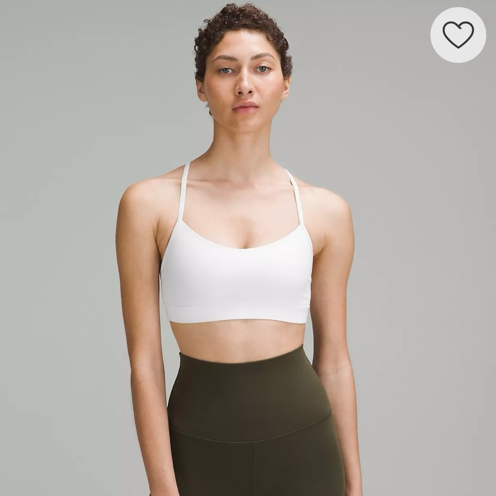 lululemon Flow Y Nulu Light Support, A-C Cups Sports Bra - White - Size 6
